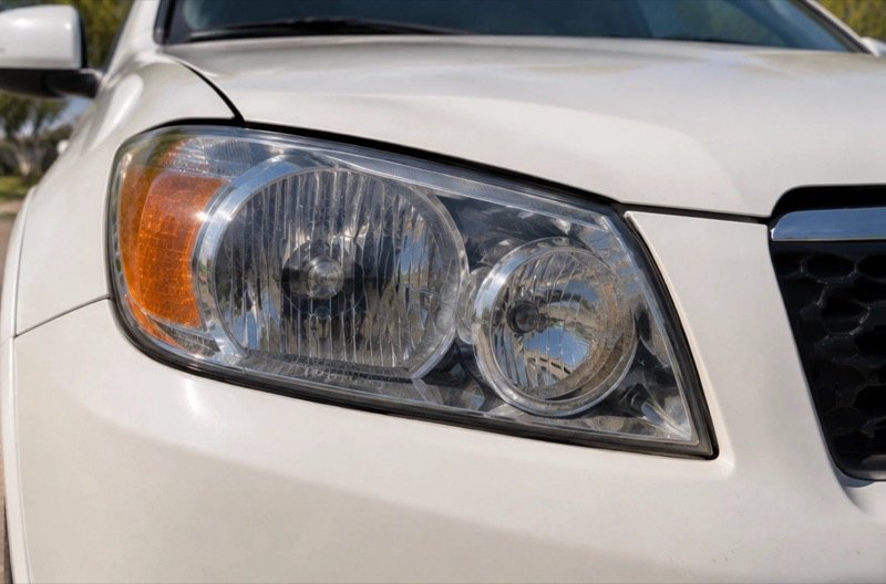 After: the same 2006 Toyota RAV4 headlight restored clear